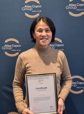 Anony Truong pictured with her Gold Club Certificate