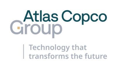 Atlas Copco Group logotype with message, English Vertical - CMYK (EPS)