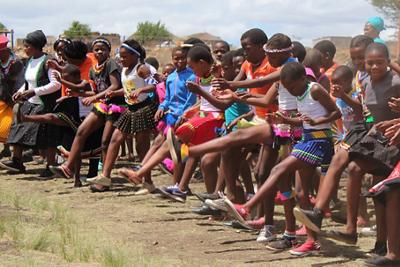 Dancing children in South Africa