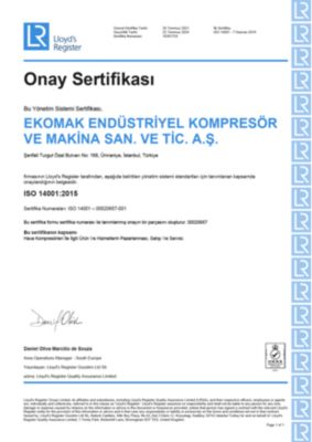 ISO 14001:2015 - Ekomak CC