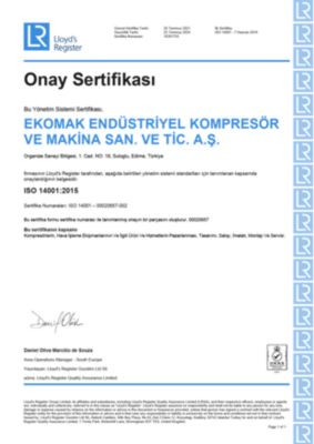 ISO 14001:2015 - Ekomak PC