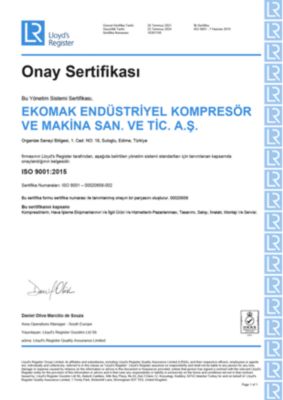 ISO 9001:2015 - Ekomak PC