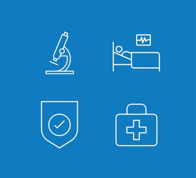 Mockup for Icon style on blue background