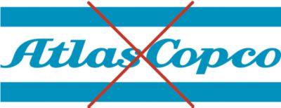 Incorrect usage of the Atlas Copco logo with a compressed image