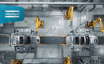 Innovation flag used with a gradient background on top of an image