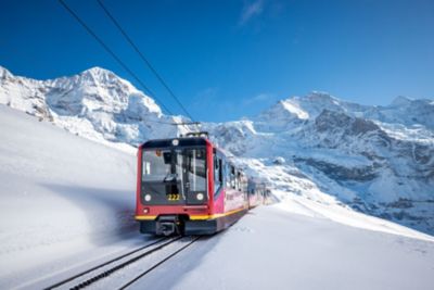 Jungfraubahn JB Kleine Scheidegg - Eigergletscher im Winter. Aufgenommen am 07.03.24, David Birri