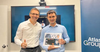Leadership Awarder winner with General Manager