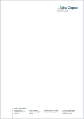 Letterhead with the Group logo to the top right and footer with details at the bottom.