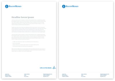 Letterhead mockup with and without the tagline