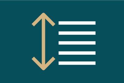 Lines stacked up with an arrow to the left indicating the length of the stack of lines