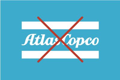 Atlas Copco logo used with an incorrect tint in the logotype box