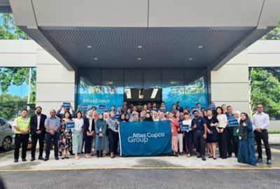 Group photo of Atlas Copco Malaysia staff