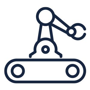 a logo of a mechanical arm