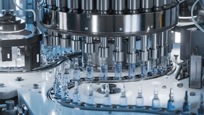 Medical ampoule production line at a pharmaceutical factory