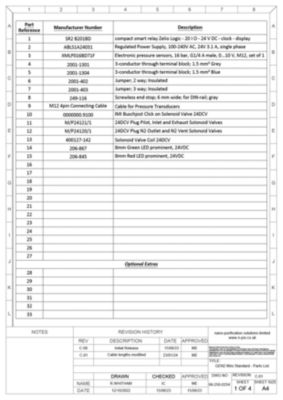 electrical drawing schematic wiring diagram for GEN2 MINI basic controller nitrogen gas generator