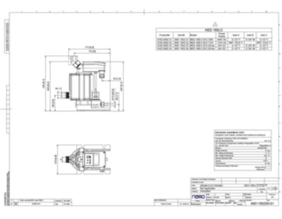 Zero air loss drain NED-LC 160 ga drawing