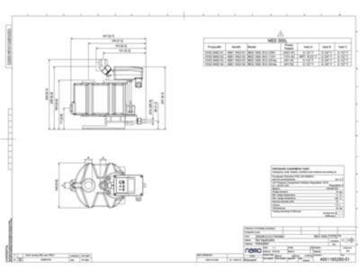 Zero air loss drain NED-LC 350 ga drawing