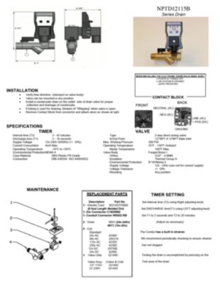 A guide on installation and maintenance for the NPTD range of condensate drain products