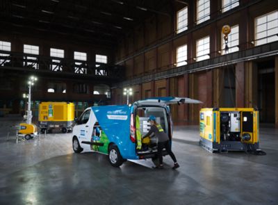 rental electric driven oil-free compressor and hybrid service van