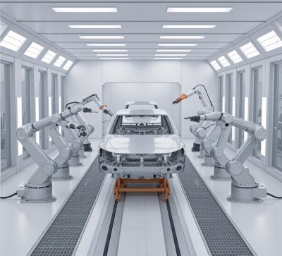Paint shop of the future, KI was used to create this picture
