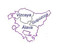 Provincias de País Vasco. Vizcaya, Alava, Guipuzcoa