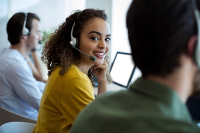 Customer Service Agent working.