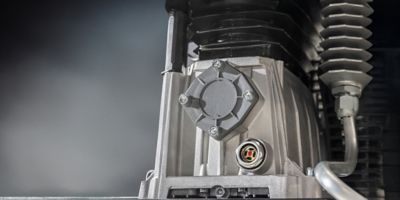 Piston compressor close-up