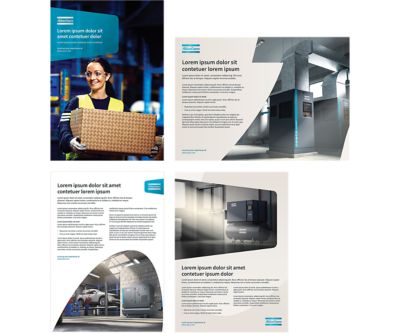 Four different layout template examples for posters