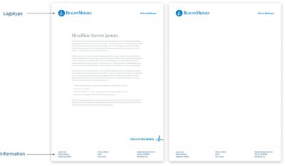 Press release mockup with and without tagline