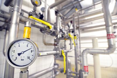Pressure gauge in industrial plant