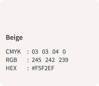 Primary beige with associated color codes