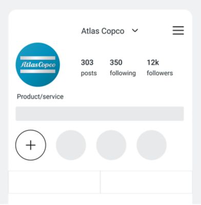 A circular Atlas Copo logo displayed in a social media interface