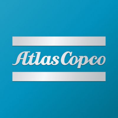 A square version of the Atlas Copco logo
