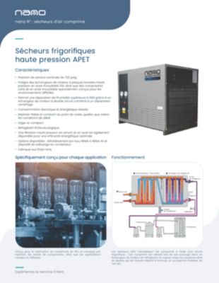 APET High pressure refrigerated dryers brochure FR CA
