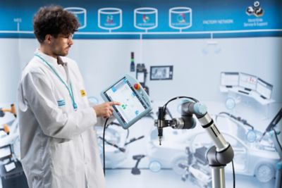 QMT robot person background