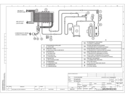 Flow diagram for nano-purification solutions' R4 direct expansion refrigerated dryers (models DXR 0010 to DXR 0600 Imperial)