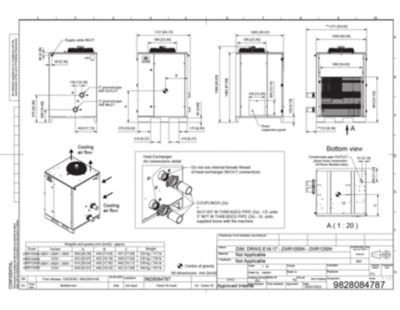 General arrangement drawing for a specific model under the R4 DXR refrigerated direct expansion dryer range