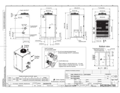 General arrangement drawing for a specific model under the R4 DXR refrigerated direct expansion dryer range