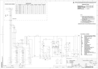 Electrical wiring diagram for the R4 DXR series of refrigerated dryers