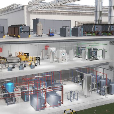 Utility room with industrial cooling square