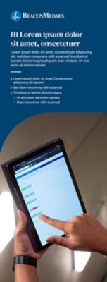 Roll-up in dark blue and curve shape