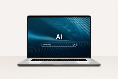 A laptop generating AI imagery