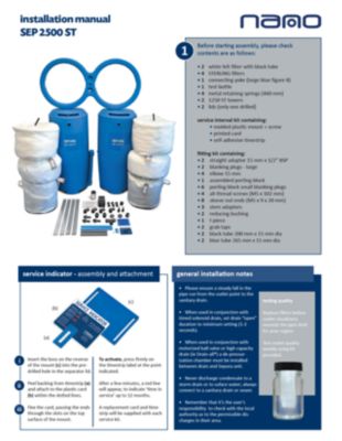 The installation manual for the SEP 2500 ST model of oil water separators