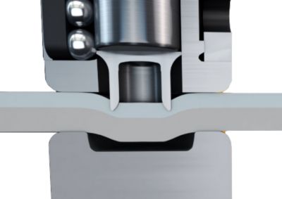 2. Los remaches perforan las patas en la hoja superior