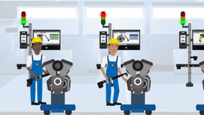 Industrial assembly with SQS3 error proofing