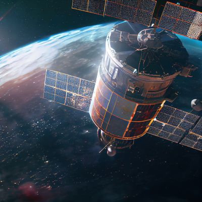 satellite en orbite dans l'espace