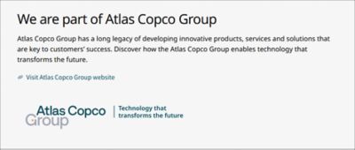 Section banner in a negative color theme