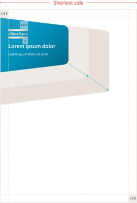Detailed innovation flag sizing in a portrait layout