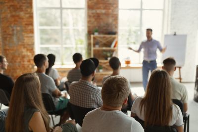 Speaker giving a workshop