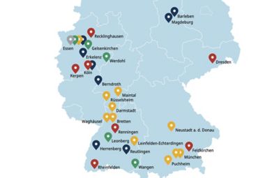 Übersichtskarte aller deutschen Standorte